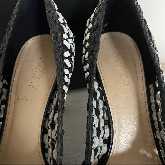 Woven Black and White J.Crew Mona Dreamweaver Stilettos - Picture 4 of 8